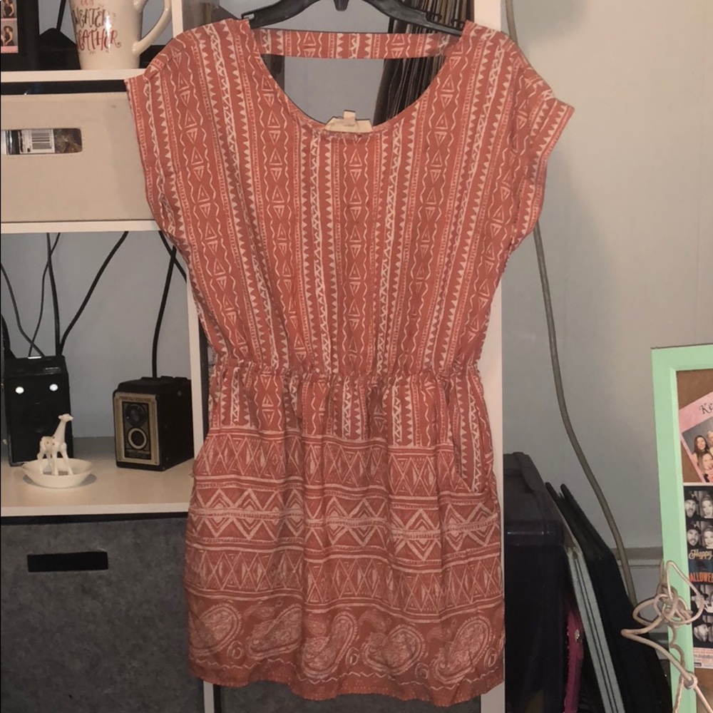 Pink Rose Aztec Print Dress